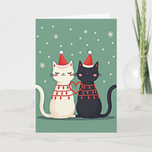 Christmas Cat Couple Love Card
