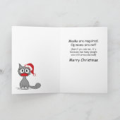 Christmas Cat COVID Gathering Holiday Greeting Card (Inside)