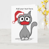 Christmas Cat COVID Holiday Greeting Card (Yellow Flower)