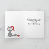 Christmas Cat COVID No Kisses Holiday Greeting Card (Inside)