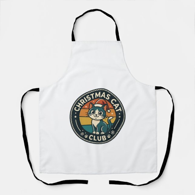 Christmas Cat Cute Kitty Design - Christmas Cat Cl Apron (Front)