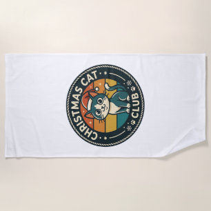 Christmas Cat Cute Kitty Design - Christmas Cat Cl Beach Towel