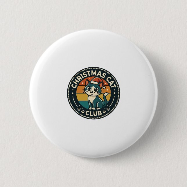 Christmas Cat Cute Kitty Design - Christmas Cat Cl Button (Front)