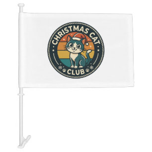 Christmas Cat Cute Kitty Design - Christmas Cat Cl Car Flag