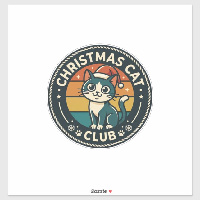 Christmas Cat Cute Kitty Design - Christmas Cat Cl Sticker (Sheet)