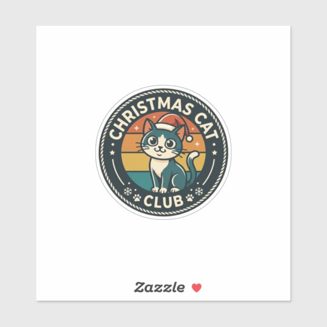 Christmas Cat Cute Kitty Design - Christmas Cat Cl Sticker (Sheet)