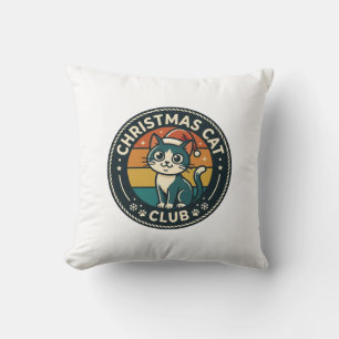 Christmas Cat Cute Kitty Design - Christmas Cat Cl Throw Pillow