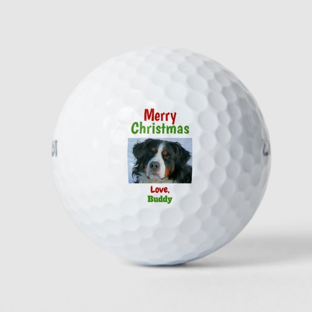 Christmas Cat Dog Dad Mom Pet Photo Golf Balls (Front)