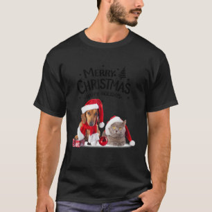 Christmas Cat Dog Funny Santa Hat Girls 3D Gift E T-Shirt