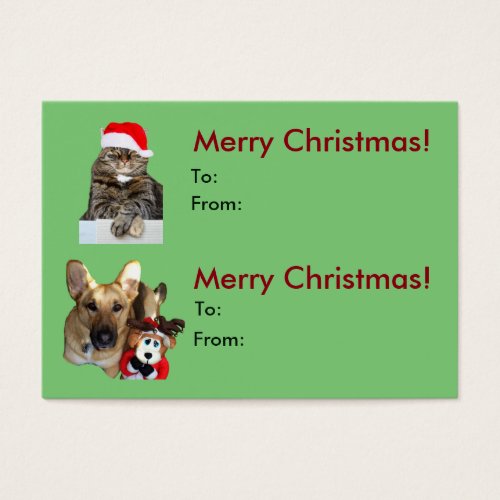 Christmas Cat  Dog Gift TagBusiness Card