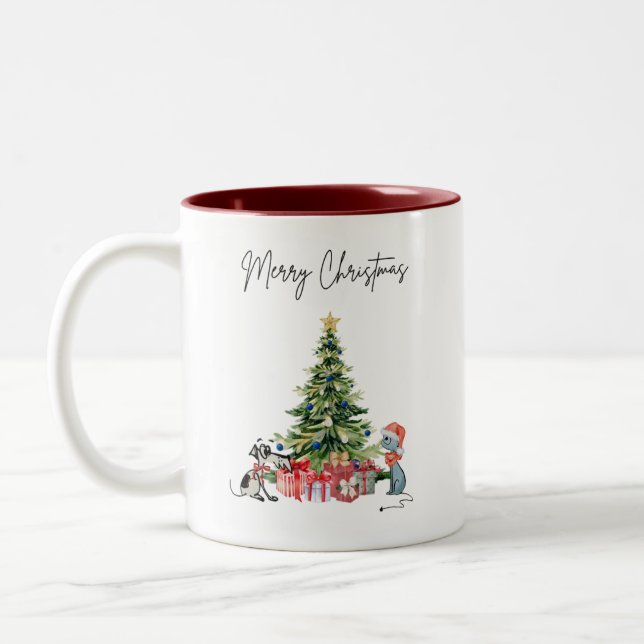 Christmas Cat & Dog Mug (Left)