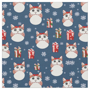 Christmas Cat Fabric