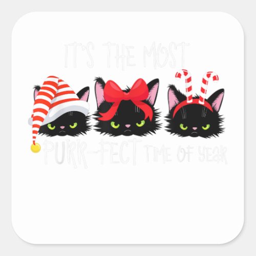 Christmas Cat Feline Lover Xmas Clothes Clearance  Square Sticker