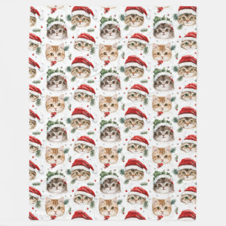 Christmas Cat Fleece Blanket