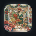 Christmas Cat Florist is arranging Flowers Paper Plates<br><div class="desc">Celebrate the festive season in style with these charming Christmas Cat Florist paper plates! Featuring a stylish Siamese cat florist arranging beautiful holiday blooms, these plates are perfect for Christmas dinners, floral-themed parties, and cozy family gatherings. Designed in an elegant watercolor style, they bring a warm, festive touch to any...</div>