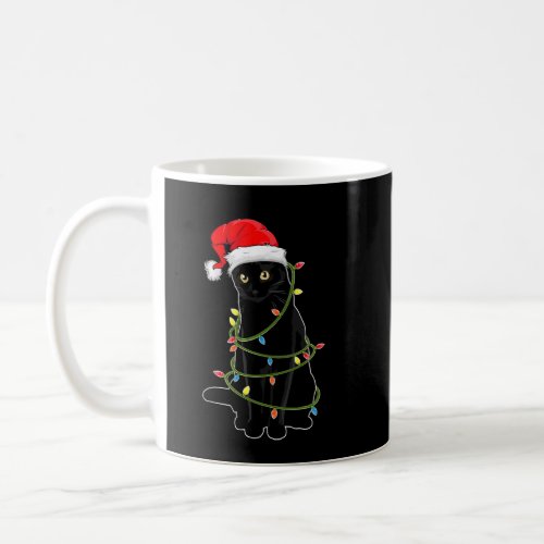 Christmas Cat For Men Black Cat Christmas Pajama W Coffee Mug