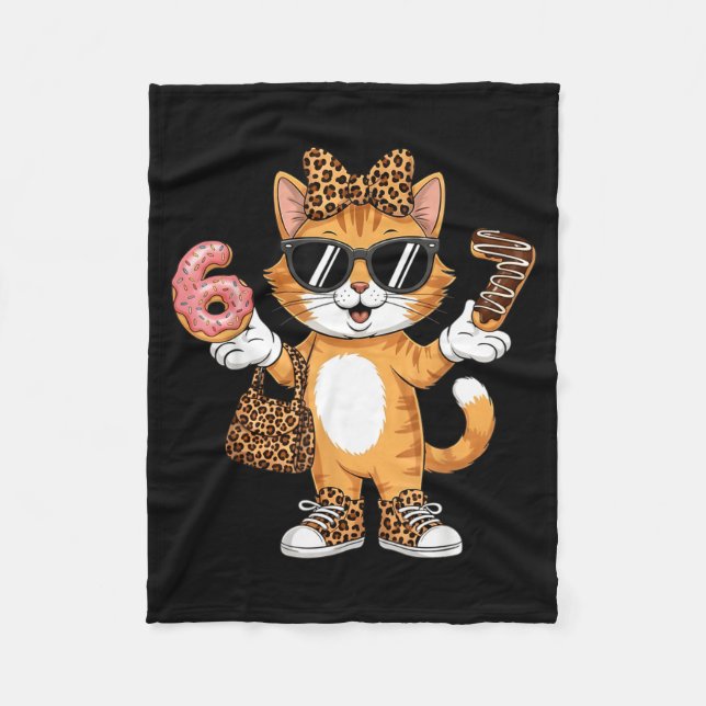 Christmas Cat For Women 6 7 Tee Meme Leopard Bow X Fleece Blanket (Front)