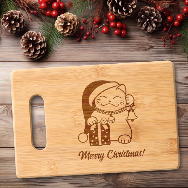 Christmas Cat Full Engraved Cutting Board (Creator Uploaded)