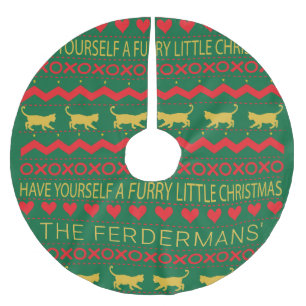 Christmas Cat Furries Brushed Polyester Tree Skirt