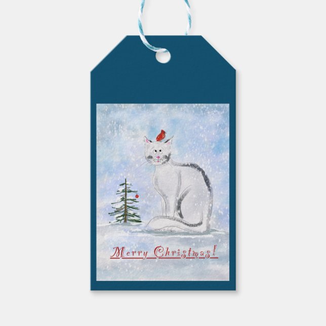 Christmas Cat Gift Tag (Front)
