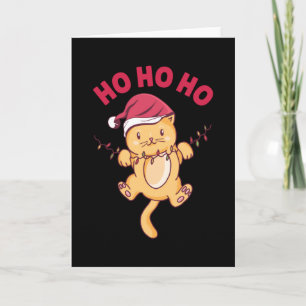 Christmas Cat Ho Ho Ho Card