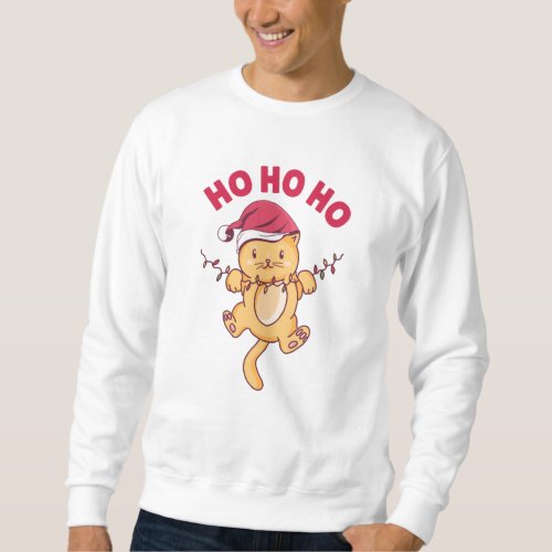 Christmas Cat Ho Ho Ho Sweatshirt