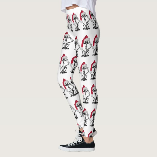 Christmas Cat Holiday Leggings (Left)