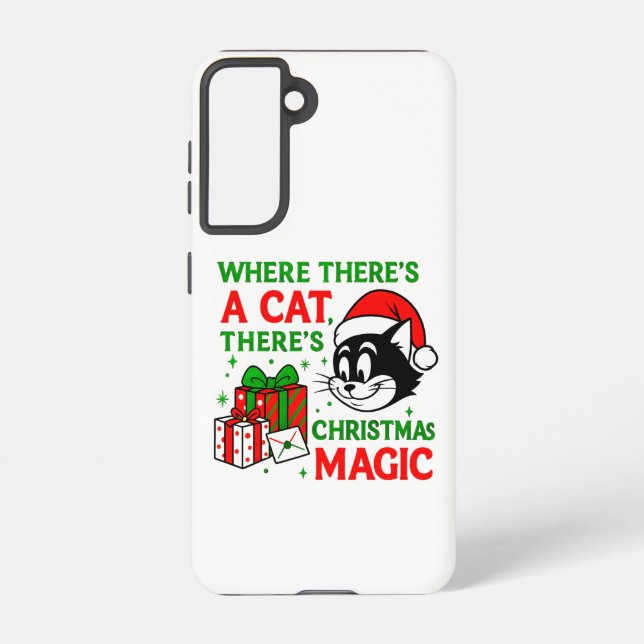 Christmas Cat Holiday Tech Accessory for cat lover Samsung Galaxy Case (Back)