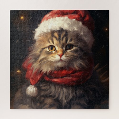 Christmas Cat in a Santa hat Puzzle