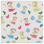 Christmas cat is sleeping fabric