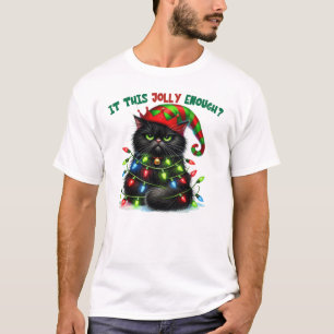 Christmas Cat Is This Jolly Enough Funny T-Shirt