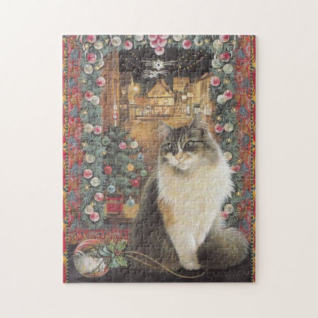 CHRISTMAS CAT JIG SAW PUZZLE (Vertical)