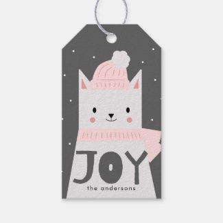Christmas Cat JOY Custom Gift Tags
