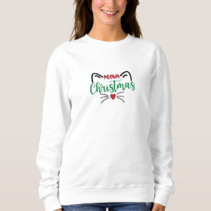 christmas cat,kawaii,cute,anime,meowy christmas, sweatshirt