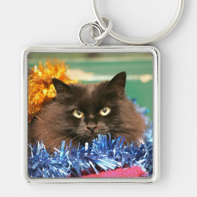 Christmas Cat Keychain (Front)