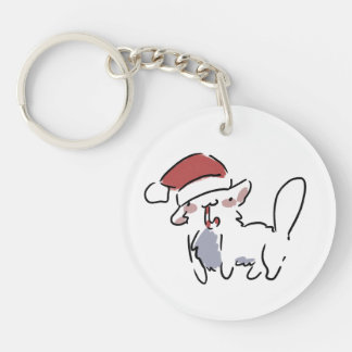 Christmas Cat Keychain