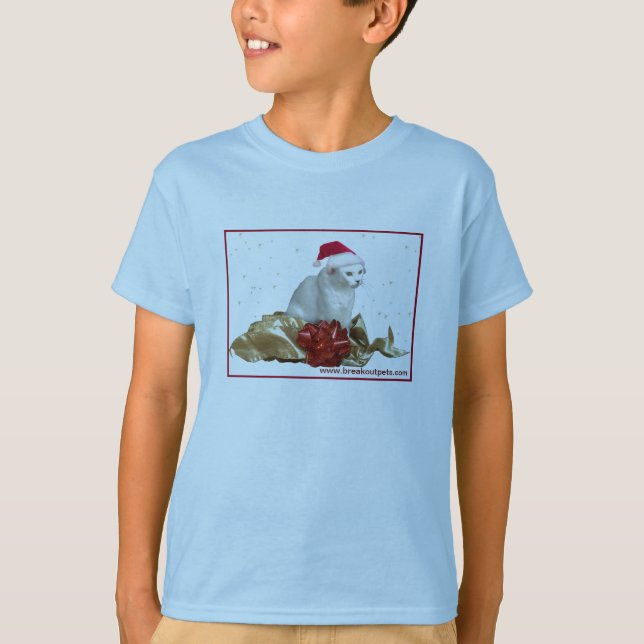 Christmas Cat Kids T-Shirt (Front)