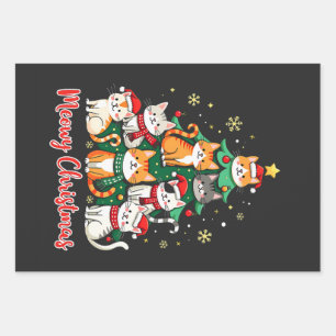 Christmas Cat Kitten Cat Lover Funny Catmas Wrapping Paper Sheets