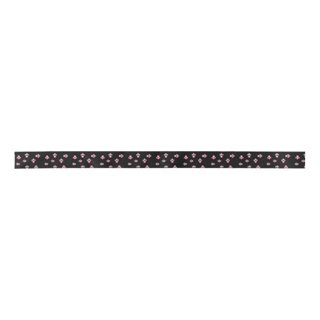 Christmas Cat Kitty Toes Paw Pads Satin Ribbon (Front)