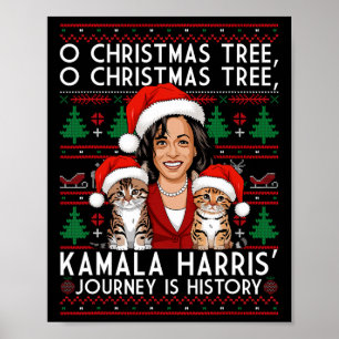 Christmas Cat Ladies For Kamala Santa Ornament Paj Poster