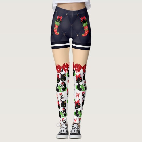 CHRISTMAS CAT LEGGINGS