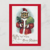 Victorian Christmas - Louis Wain Cats Greeting Card for Sale by