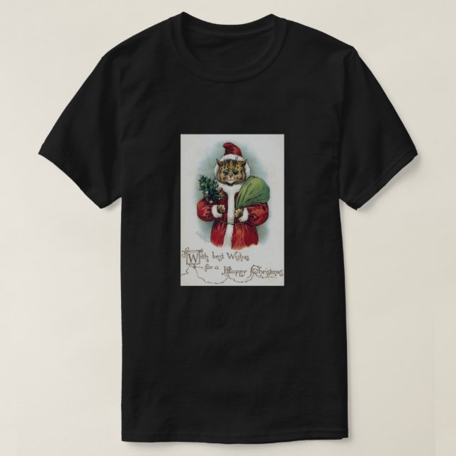 Christmas cat, Louis Wain T-Shirt (Design Front)