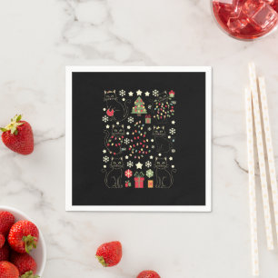 Christmas Cat Lover Gift For Cat Owner Napkins