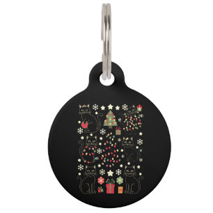 Christmas Cat Lover Gift For Cat Owner Pet ID Tag