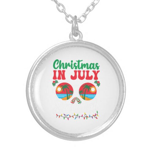 Christmas Cat Lover Holiday Xmas Gift Ugly Sweater Silver Plated Necklace