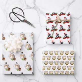 christmas cat lovers WRAPPING PAPER SHEETS