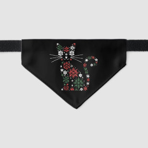 Christmas Cat Made up Snowflakes Funny Cats Pet Bandana Collar
