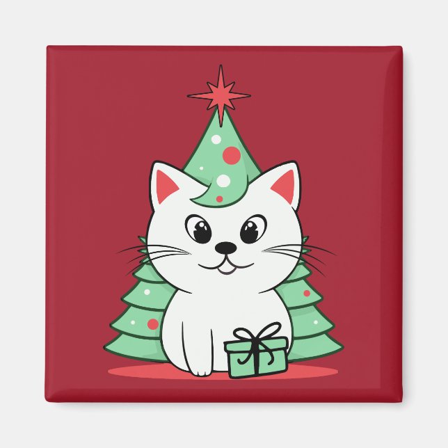 Christmas cat magnet (Front)