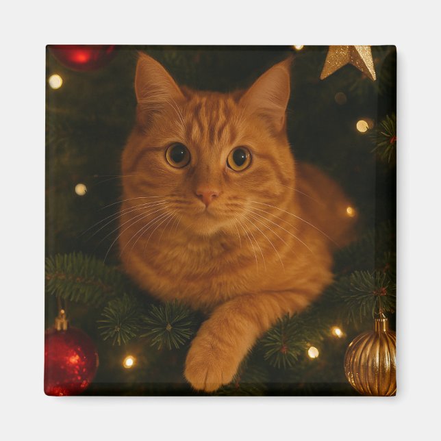 Christmas Cat Magnet (Front)